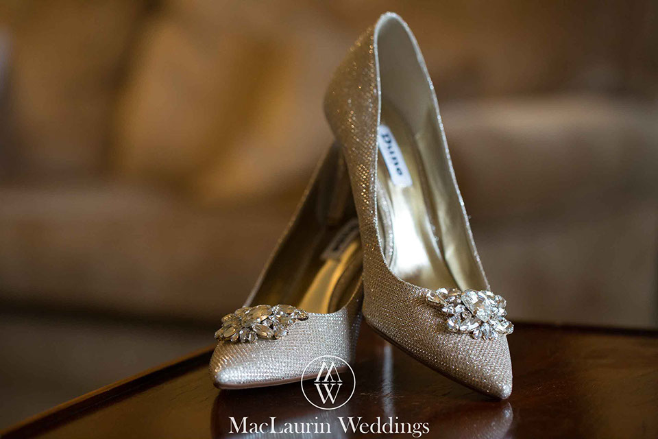 Close up of the brides shoes