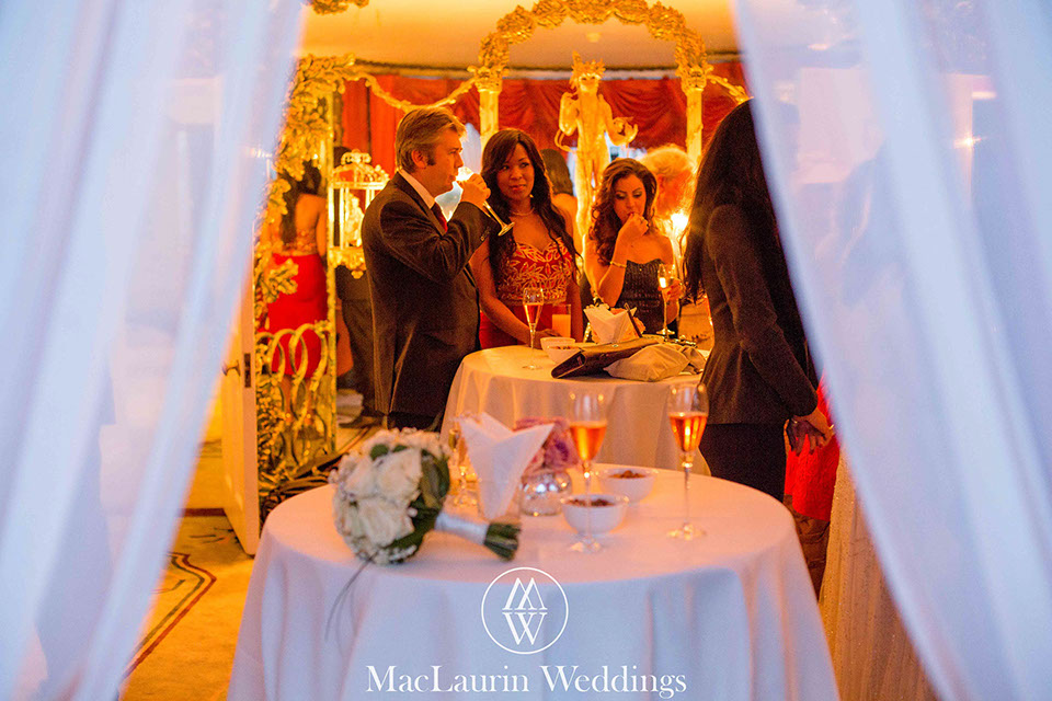 a wedding drinks reception at the dorchester hotel